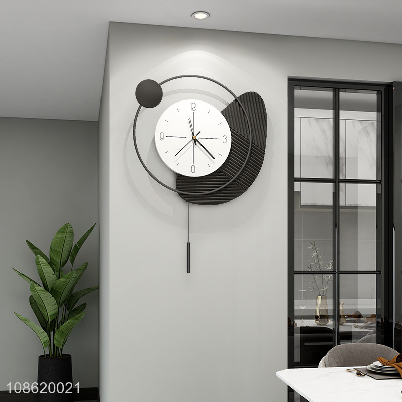 Good quality non-toxic eco-friendly large metal wall clock for bedroom