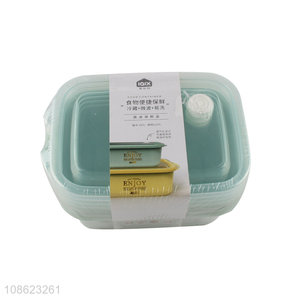 Wholesale 4pcs microwave safe plastic food container fridge food crisper