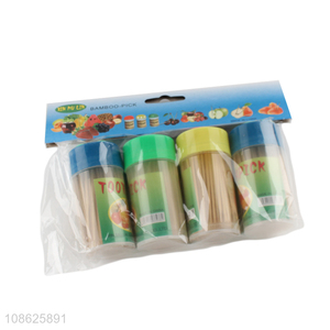 Hot selling natural disposable bamboo toothpicks fruit picks