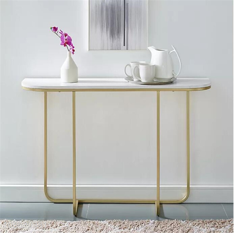 Wholesale metal frame slate console table marbling entryway table