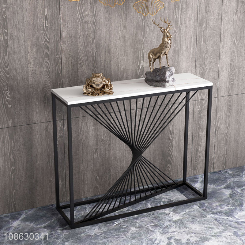 Wholesale stylish metal frame slate console table for entryway
