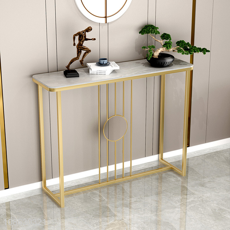 Factory wholesale slate entryway console table with gold frame