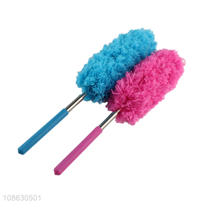 Online wholesale solid color telescopic duster microfiber cleaning tool