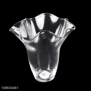 Factory supply clear glass tabletop decoration flower vase for sale