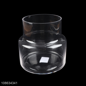 China factory transparent glass home décor flower vase for sale