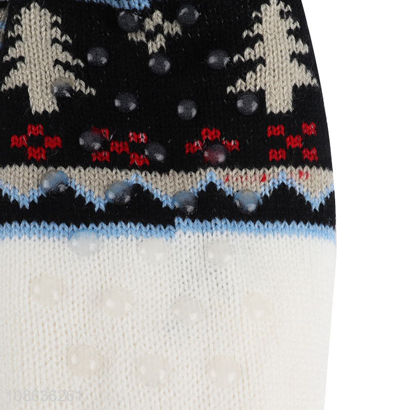 China factory winter warm fleece lined anti-skid floor socks