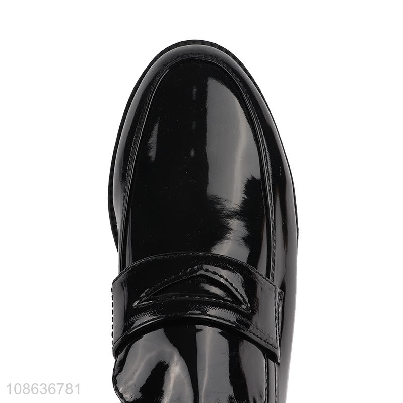 Yiwu factory black children leather dress shoes for sale