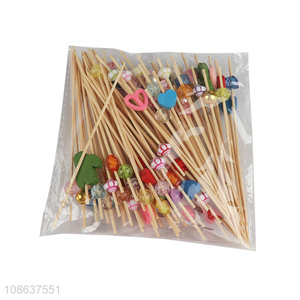 Good quality 50pcs bamboo fruit picks disposable party picks