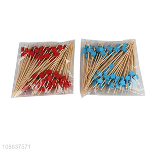 Online wholesale 50pcs fancy bamboo fruit picks appetizer picks