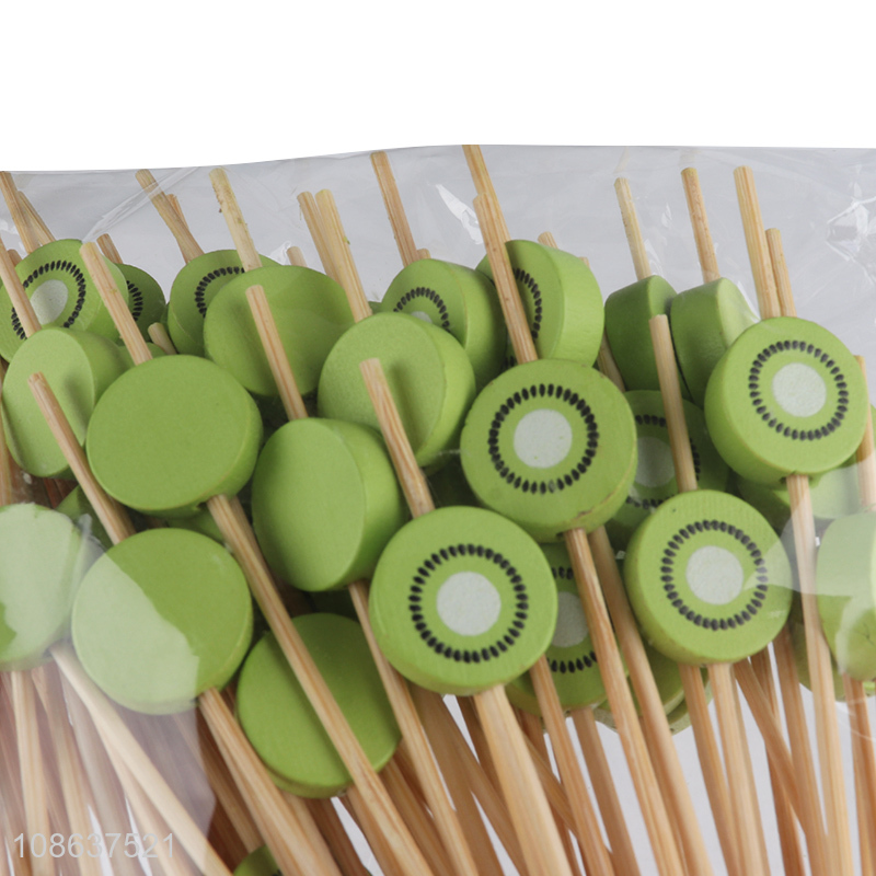 Factory direct sale 50pcs natural bamboo fruit picks cake picks