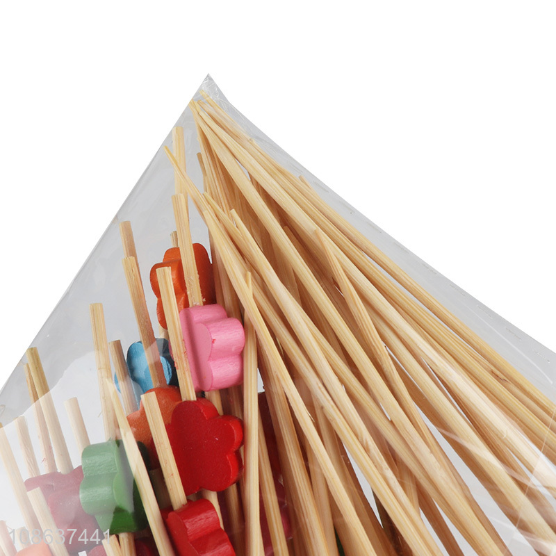 High quality 50pcs disposable bamboo fruit picks for home & party