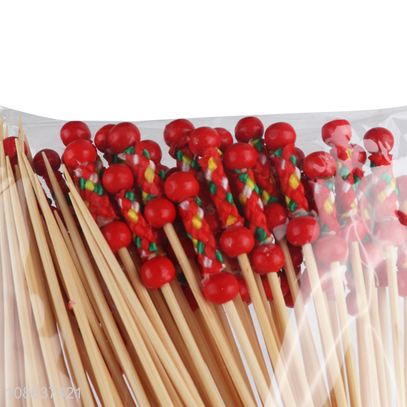 Low price 50pcs bamboo cocktail toothpicks fruit appetizer picks