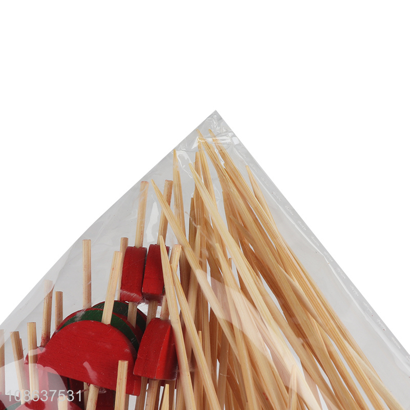 High quality 50pcs natural bamboo cocktail toothpicks fruit picks