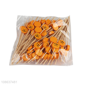 Popular product 50pcs bamboo fruit picks Halloween party picks