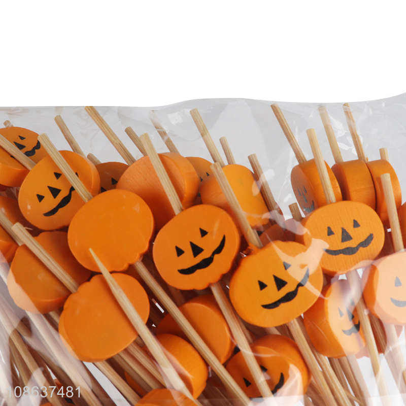 Popular product 50pcs bamboo fruit picks Halloween party picks