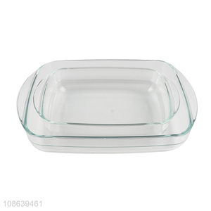 China factory high borosilicate glass heat-resistant baking dish