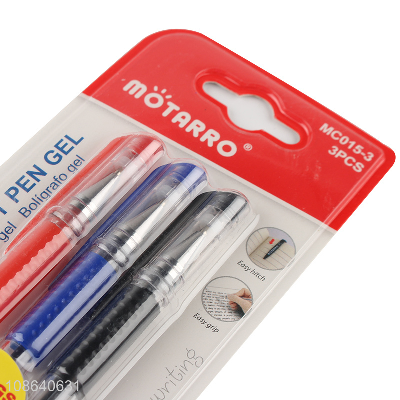 Yiwu market 3pcs multicolor school office gel pen set for stationery