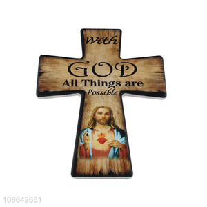 Good selling cross shape plaque ceramic standing ornament