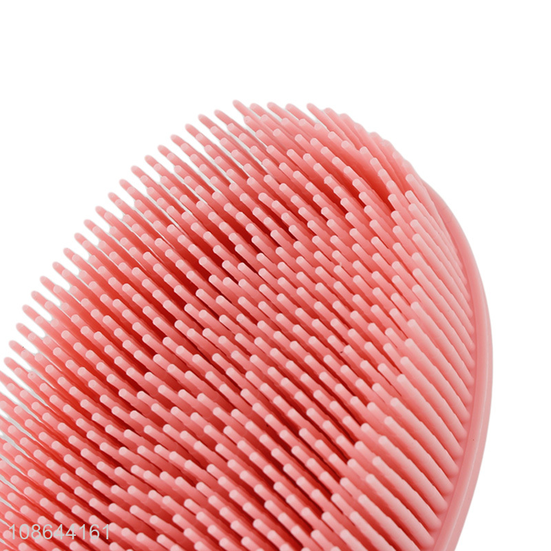 Wholesale oval double sided soft silicone bath brush shampoo brush