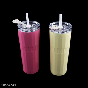 Latest products multicolor stainless steel vacuum insulated cup with straw