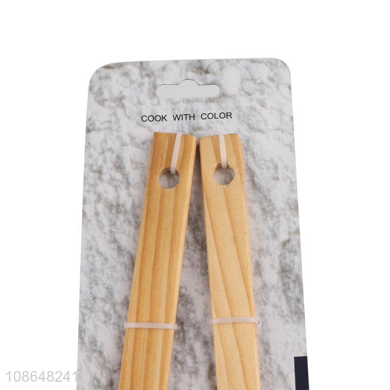 Good quality 2pcs silicone baking spatula set with rubber wood handle