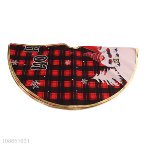 Factory direct sale christmas decoration red plaid tree skirt