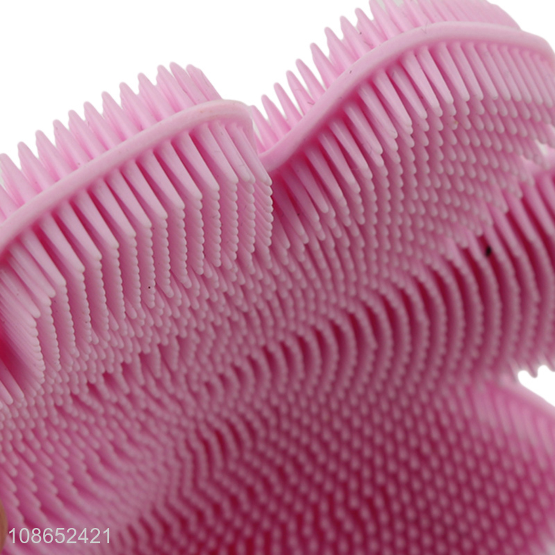 Wholesale  flower shape double sided silicone pot brush dish scrubber