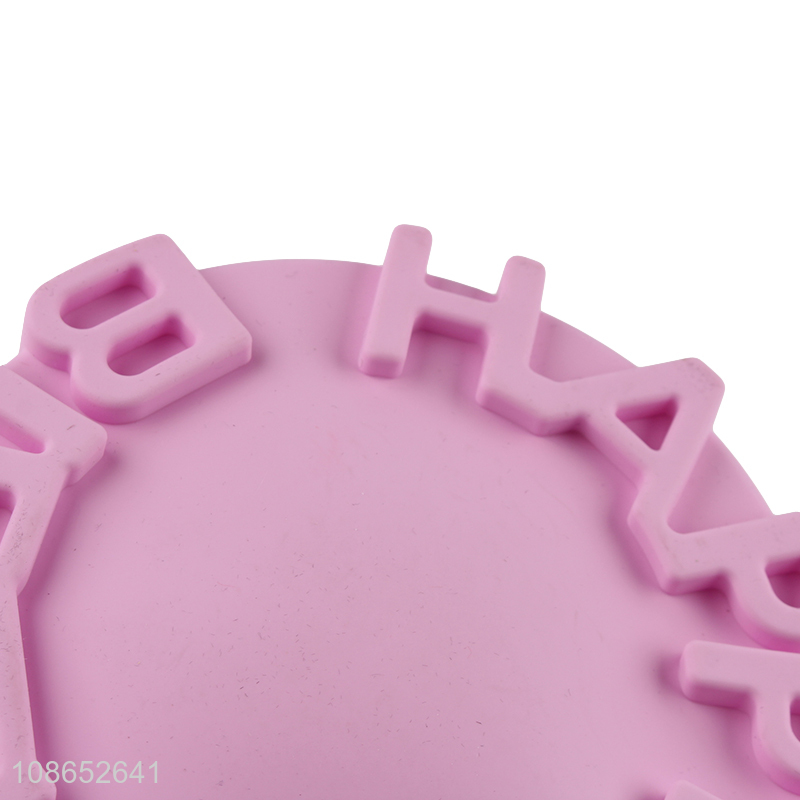 New product happy birthday silicone cake mold round silicone baking tray