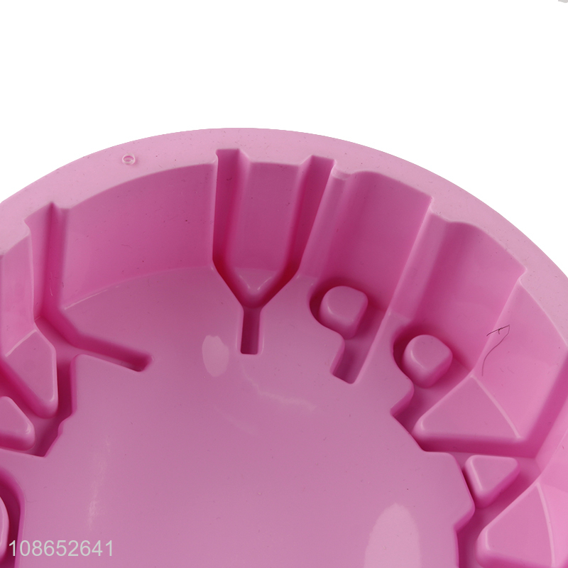 New product happy birthday silicone cake mold round silicone baking tray