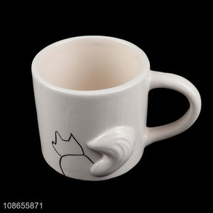 Wholesale cute cartoon animal ceramic water cup coffee mug for gift