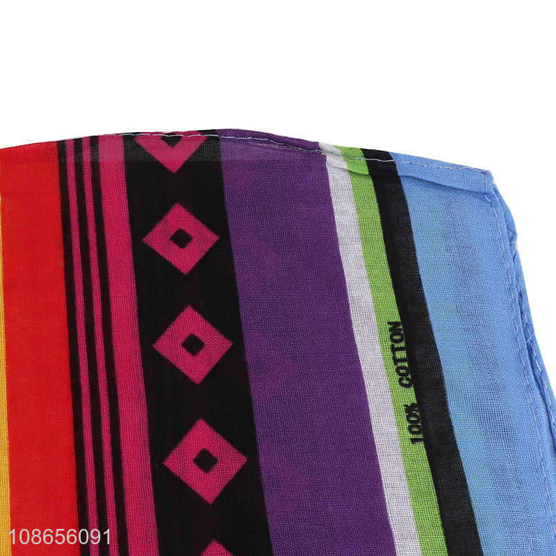 Good selling colourful cotton cloth bandana head scarf kerchief