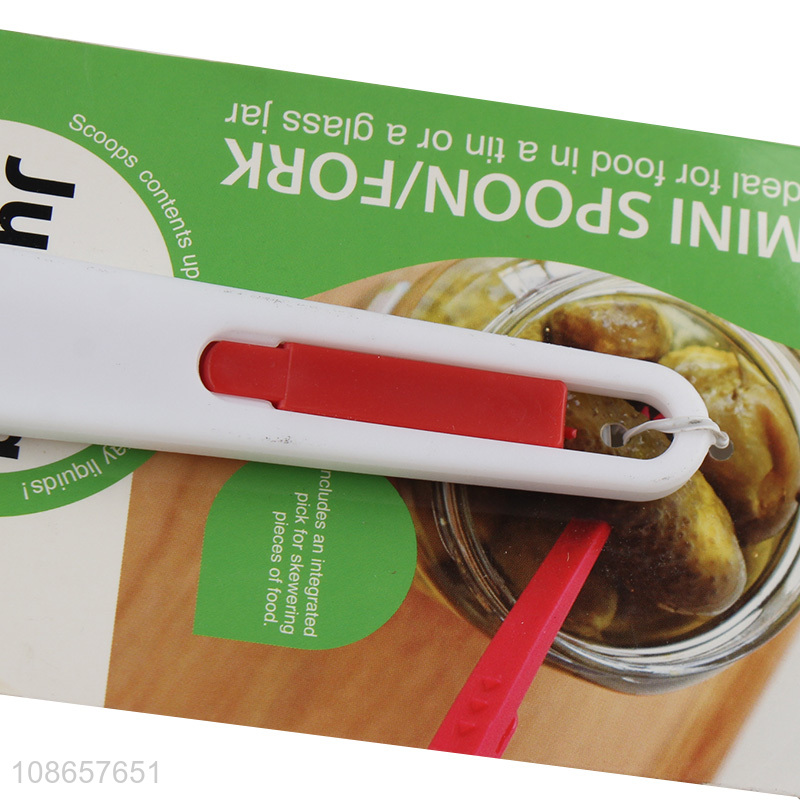 Wholesale 2-in-1 multifunctional kitchen strainer scoop with fork for fruit can