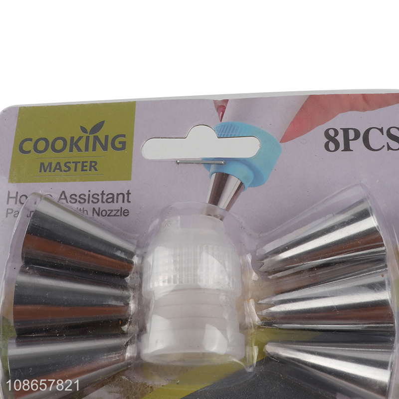 Online wholesale 8pcs professional cake pastry nozzle tool for decoration