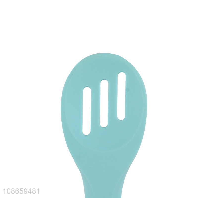 Wholesale long handle silicone slotted basting spoon cooking spoon