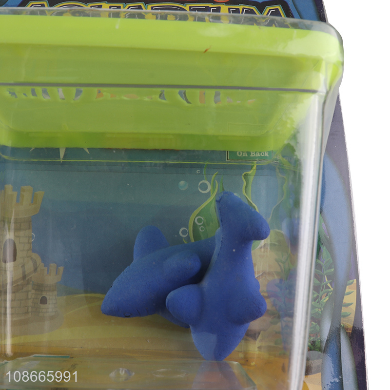 Factory price children magic sea animal water growing toys with mini fish tank