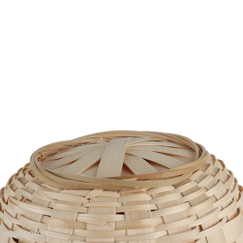 New product hanging bamboo woven flowerpot plant basket with chain