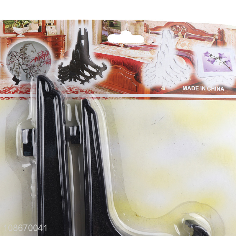 Hot selling 2pcs plastic easel picture frame plate stands for display