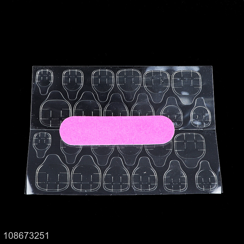 Wholesale 24pcs elegant French fake nails press on false nails