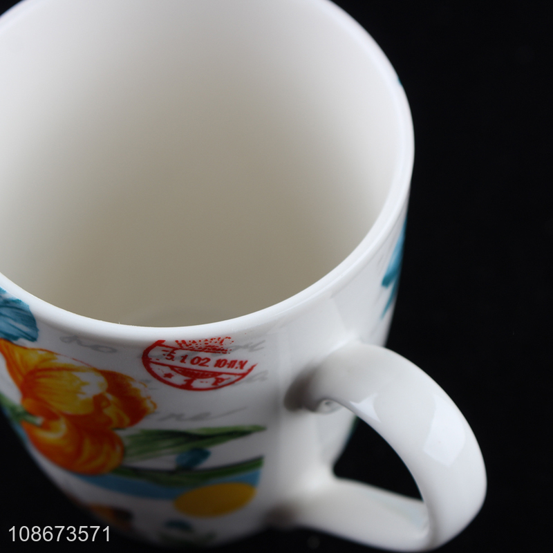 Good quality exquisite floral ceramic water cup porcelain coffee mug