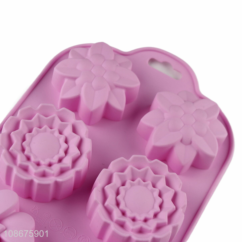 Hot sale flower shaped silicone cake molds handmade soap molds