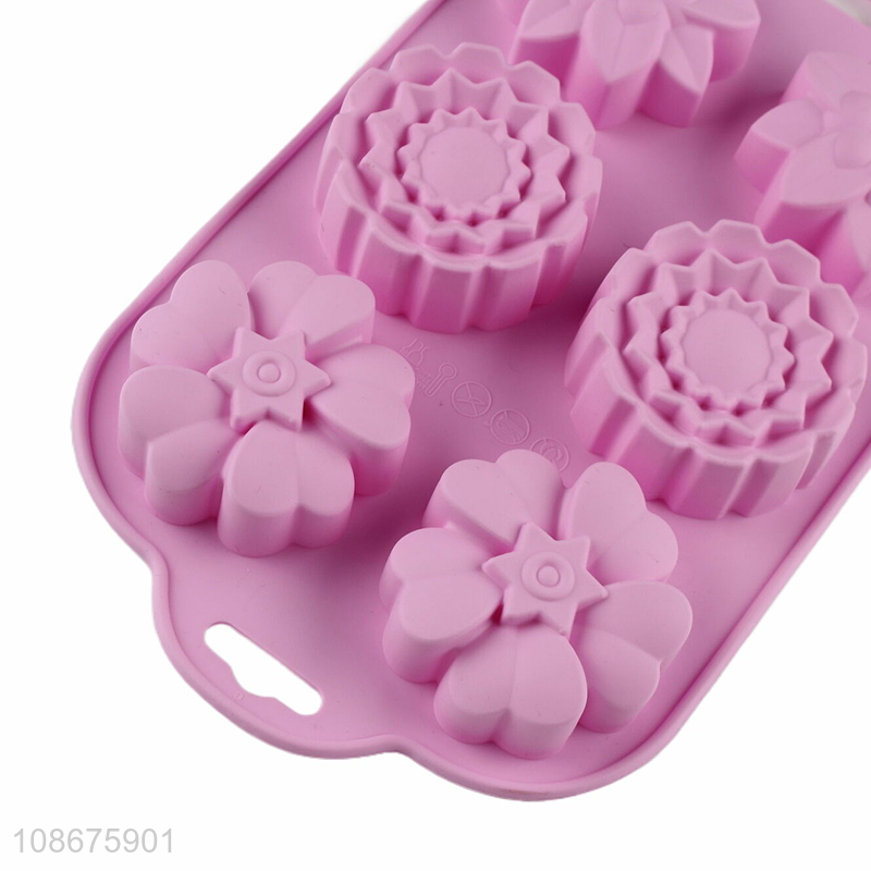 Hot sale flower shaped silicone cake molds handmade soap molds