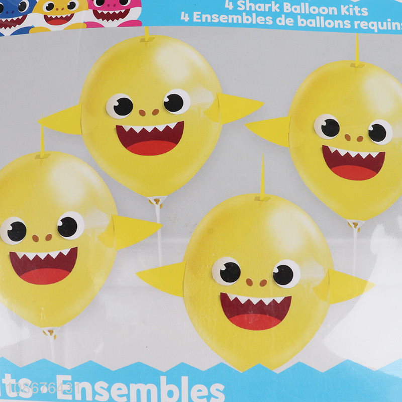 Top selling 4pcs cartoon baby shark balloon kits for decoration