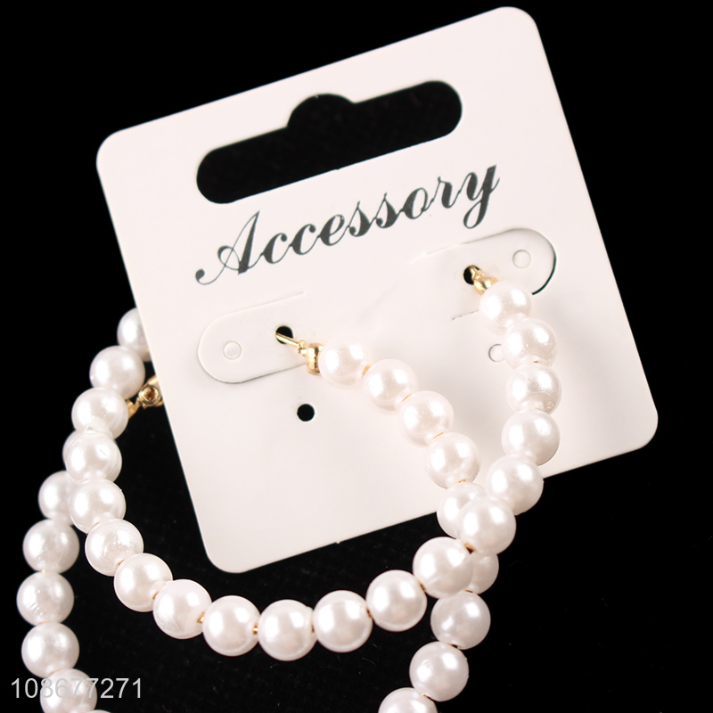 Yiwu market fashion ladies pearl earrings for jewelry