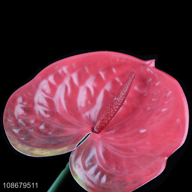 Wholesale fake stemmed anthurium artificial flowers for farmhouse decoration