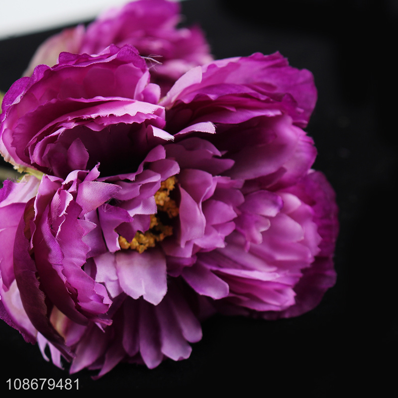 New product 3 heads artificial peony lifelike flowers for indoor decoration