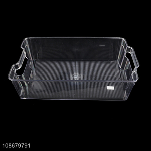 Wholesale clear refrigerator organizer bin food storage box with handle