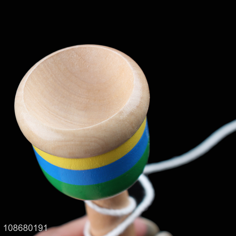 Wholesale educational wooden cup fencing toy hand-eye coordination toys