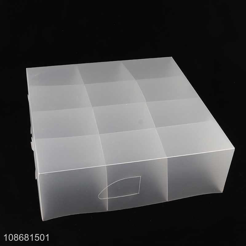 High quality clear foldable underwear socks storage box wardrobe organizer