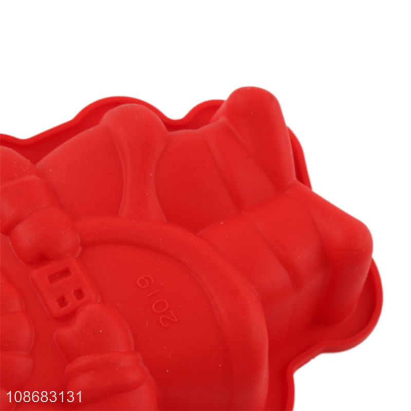 Wholesale Christmas Santa Claus shaped silicone cake mold silicone fondant mold