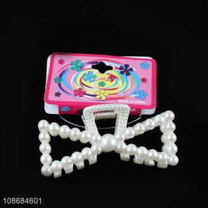 Top products white fashion pearl hair claw clips hair decoration for sale